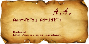 Ambrózy Adrián névjegykártya